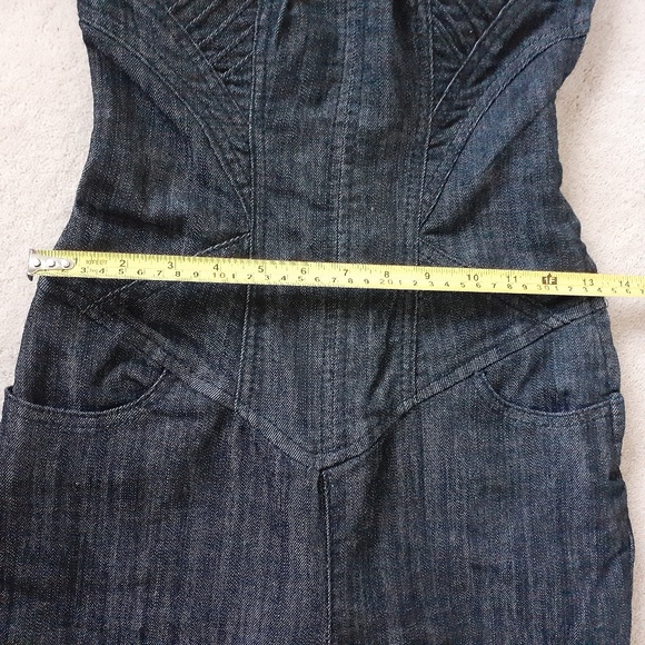 Strapless Sweetheart Neckline Denim Jumpsuit - Picture 12 of 13